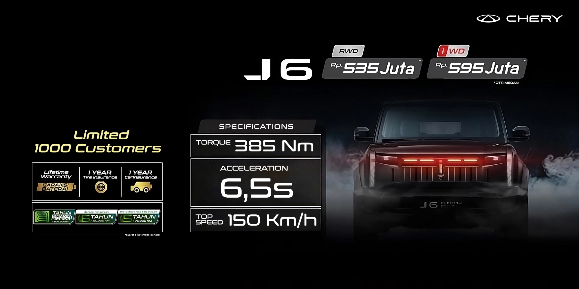 Pricelist Chery J6 OTR Medan