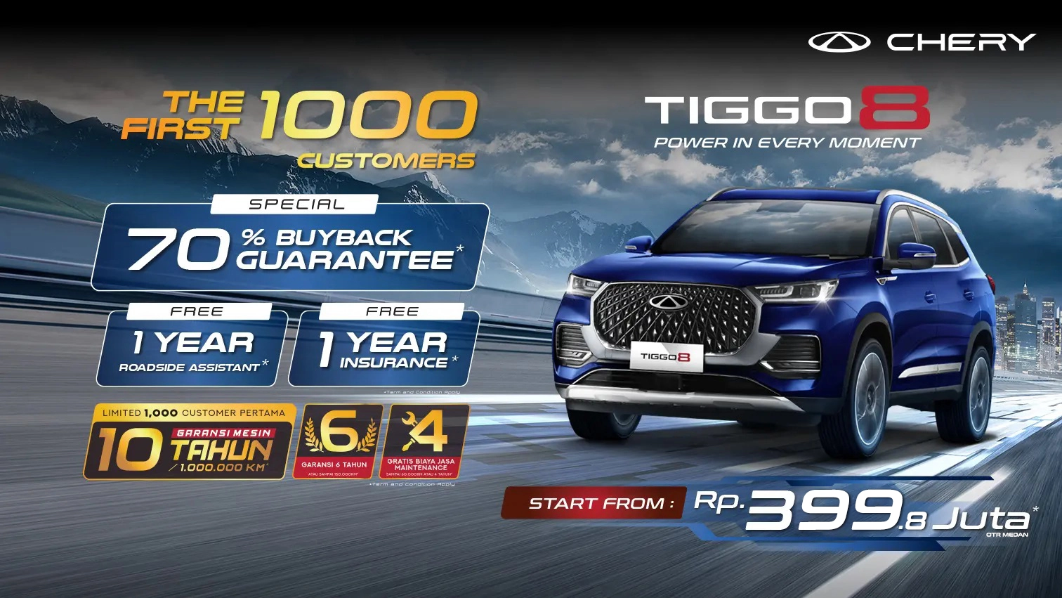 Pricelist Chery Tiggo 8 OTR Medan